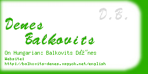 denes balkovits business card